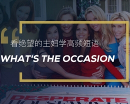 看绝望的主妇学高频短语：What’s the occasion?