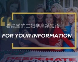 看绝望的主妇学英语习语：For your information