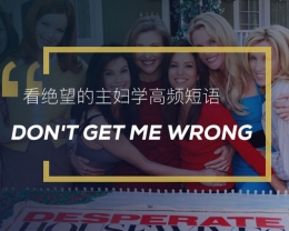 看绝望的主妇学高频短语:Don’t get me wrong