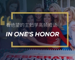 看绝望的主妇学高频短语：In one’s honor