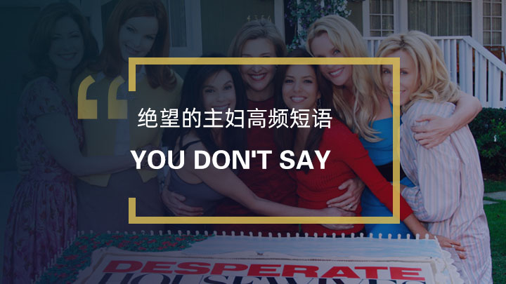 看绝望的主妇学高频短语：You don't say