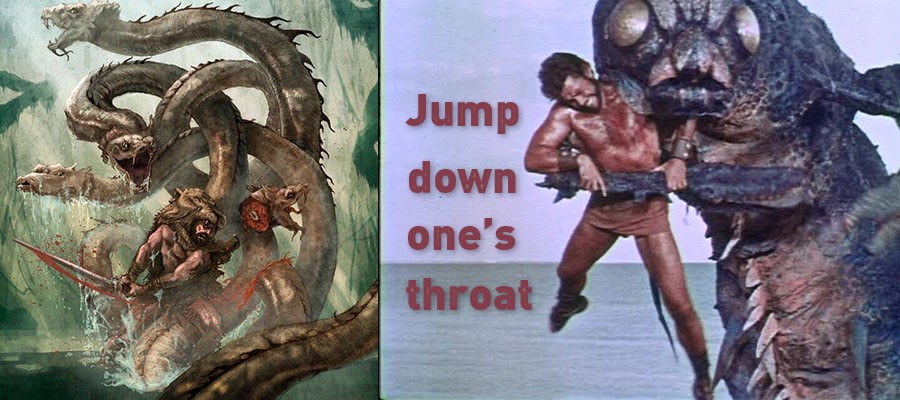 Jump down one's throat