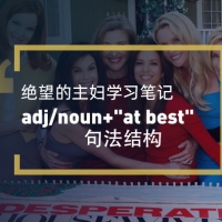 看绝望的主妇学英语句法结构：adj/noun+at best